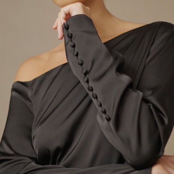Meshki Avery Long Sleeve Maxi Dress - Black Small - Picture 3 of 7